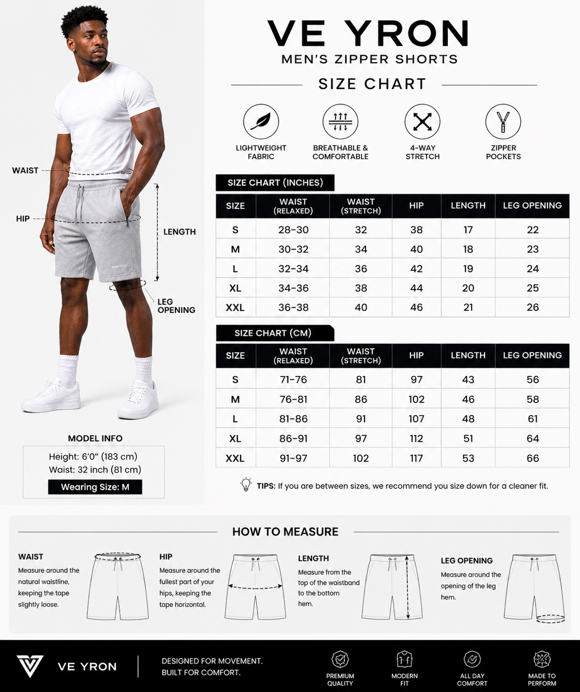 VE YRON Hashtag Edition™ Mens Shorts — Graphite Storm